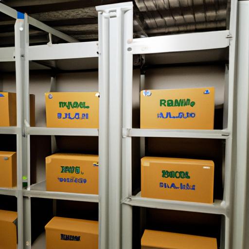 Neatly organized storage units at 1st Class Moving and Storage facility.